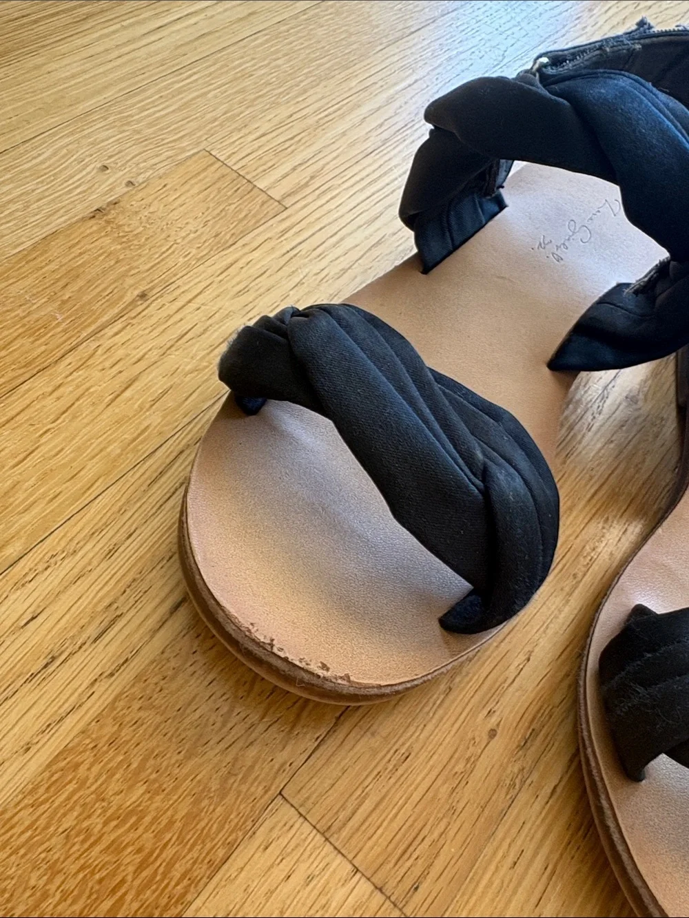 Girls size US1 Black Bow Dress Flats and Navy Sandals Set H&M Zara set of 2
